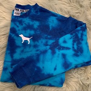 Blue Victoria’s Secret Pink Tie-Dyed Sweatshirt